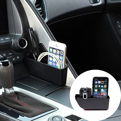 TINKI ABS Black Inner Central Console Shift Side Storage Box Tray Compatible for C7 Corvette Chevrolet 2014-2019 Auto Interior Accessory - Image 1