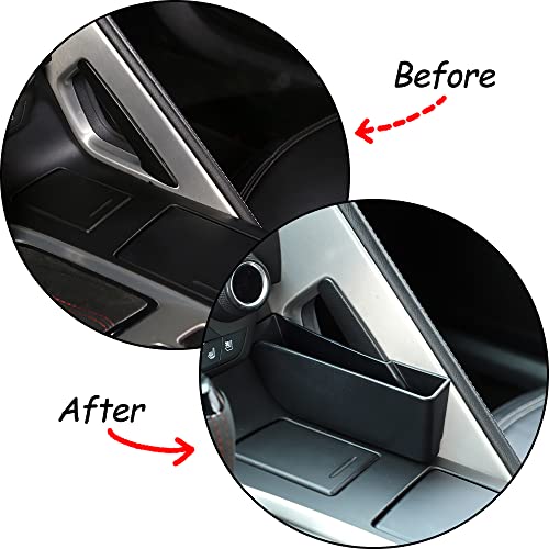TINKI ABS Black Inner Central Console Shift Side Storage Box Tray Compatible for C7 Corvette Chevrolet 2014-2019 Auto Interior Accessory - Image 2