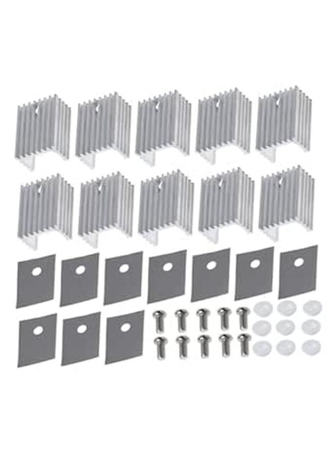 Aluminum Heat Sink 10pcs for High Power Triode IC Module Heat Dissipation - Image 1