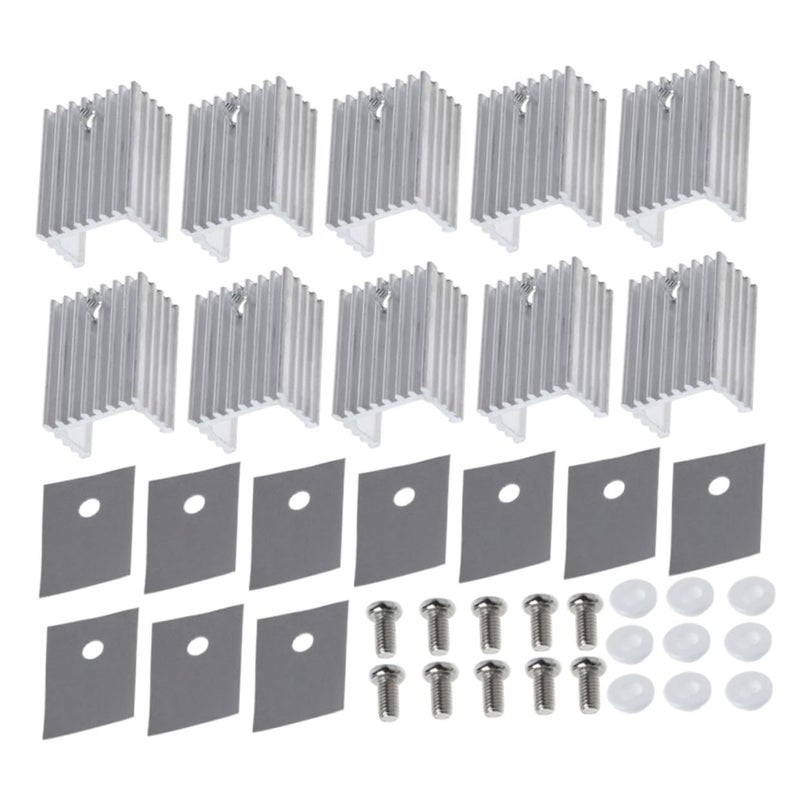 Aluminum Heat Sink 10pcs for High Power Triode IC Module Heat Dissipation - Image 2