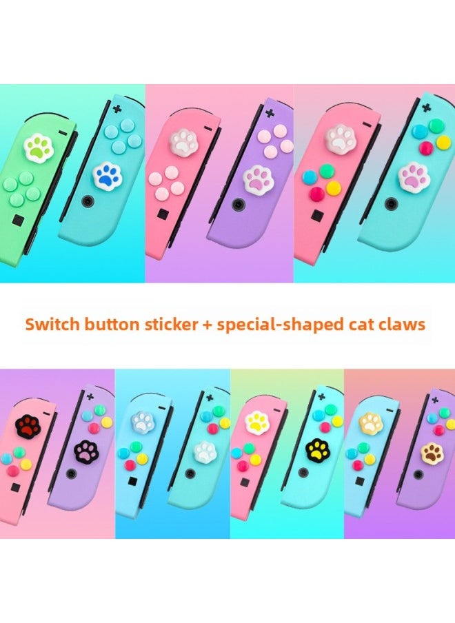 Generic Suitable For Switch Cat Claw Heart-shaped Key Stickers Ns Cross Color Stick Rocker Cap Protective Sleeve Accessories-Product Color:a44 【customized Products Refuse To Return】  - Image 3