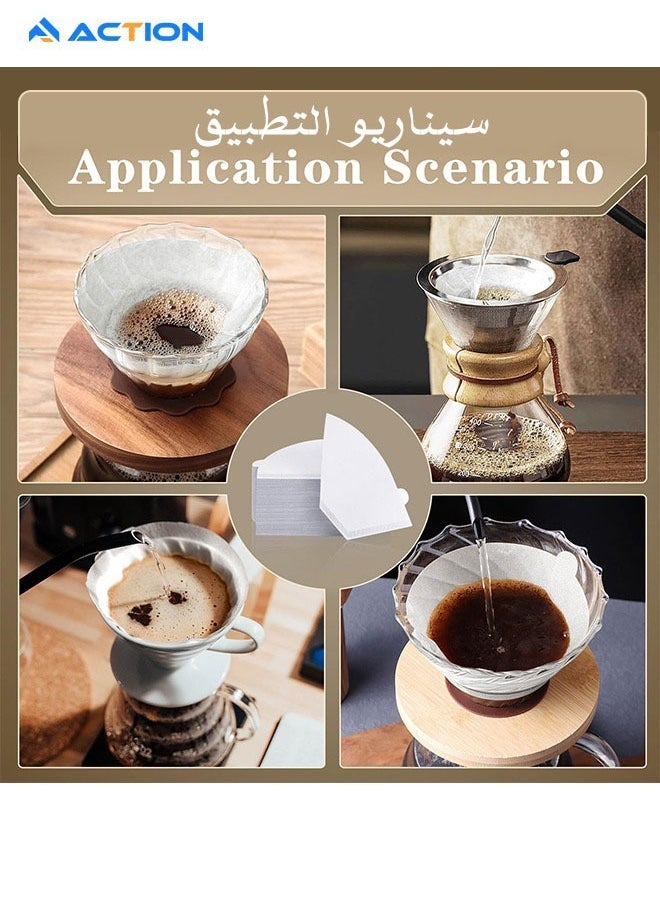 ACTION - 100 Piece Coffee Paper Filter V60 Size 02 White - Image 1