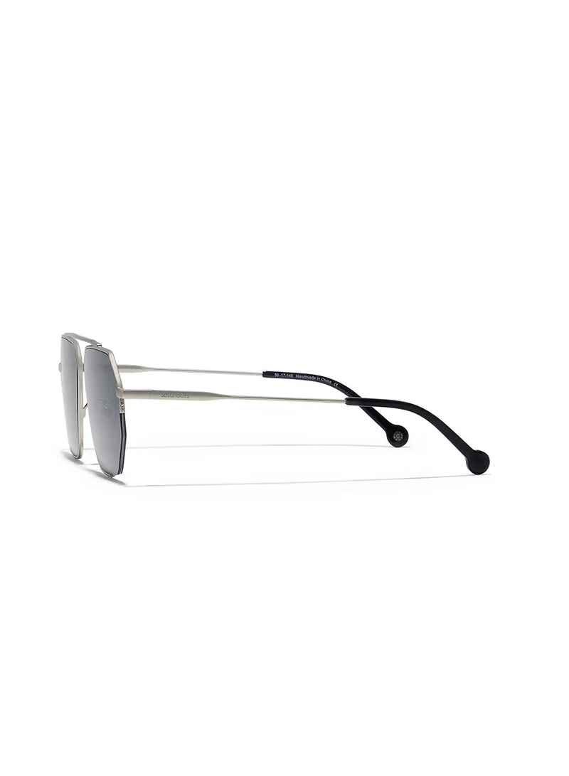 30Sundays Megève,Men Sunglasses, Geometric Sunglasses, UV Protection: UV400 (Silver,Grey)