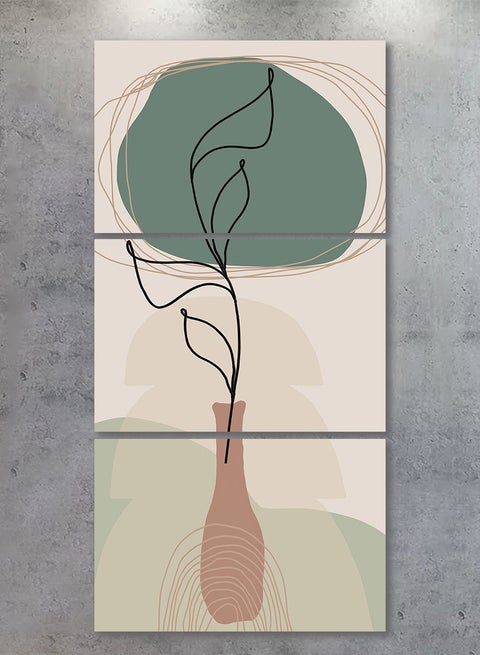 Three wooden panels with a modern design