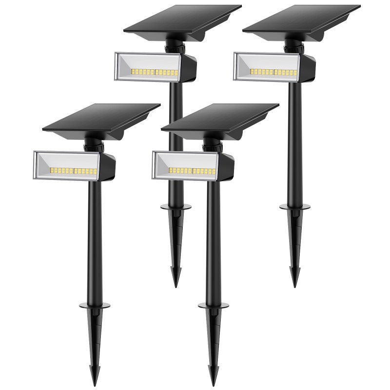Consciot Halloween Solar Spot Lights Outdoor, 360Â° Adjustable, IP65 Waterproof, Solar Lights for Garden, Yard, Doorway, Lawn, Cool White, 4 Pack - Image 1