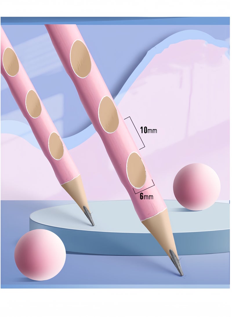 50pcs Pencil with Eraser Hole Pencil Correction Grip 2B Triangle Grip Beginners 2B Writing Pencil (Purple Cute Rabbit) - Image 3