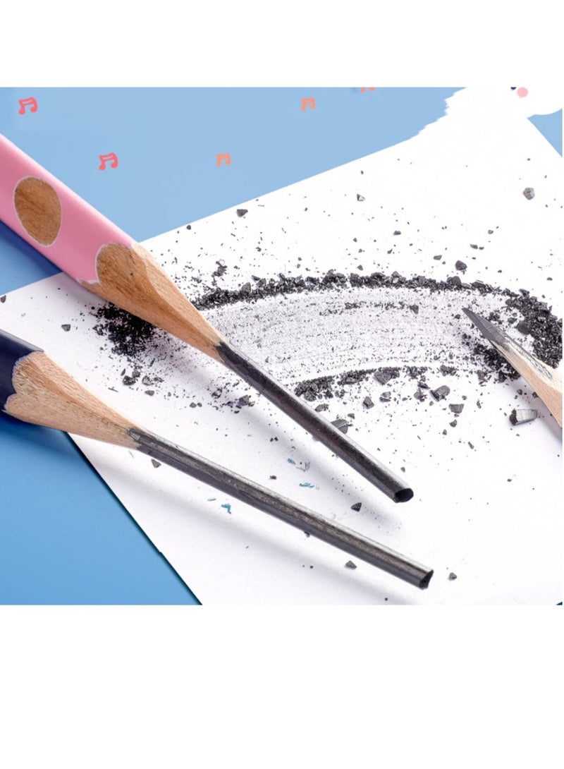 50pcs Pencil with Eraser Hole Pencil Correction Grip 2B Triangle Grip Beginners 2B Writing Pencil (Purple Cute Rabbit) - Image 5