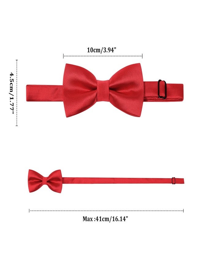 Kajeer Kids Bow Tie Boy Silk Pre-tied Adjustable Neck Bowtie for Wedding Party(Red) - Image 3