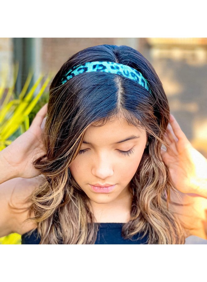 FROG SAC FROG SAC 4 Leopard Headbands for Girls, Adjustable Non Slip Cheetah Headband Pack for Kids, Stretch Elastic Head Bands for Women, Reversible Velvet Fabric Animal Print Hairbands Hair Accessories - Image 2