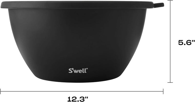 S'well Stainless Steel Salad Bowl Kit XL 184oz, Onyx, Includes 5oz Canister For Dressing, Serving Utensils, and Removable Tray, Leakproof, Easy to Clean, Dishwasher and Refrigerator Safe - Image 3