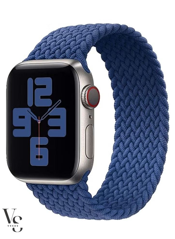 فيسوس حزام رياضي بحلقة رياضية مضفرة من النايلون لساعة أبل مقاس 38/40 ملم متوسط ​​- أزرق غامق