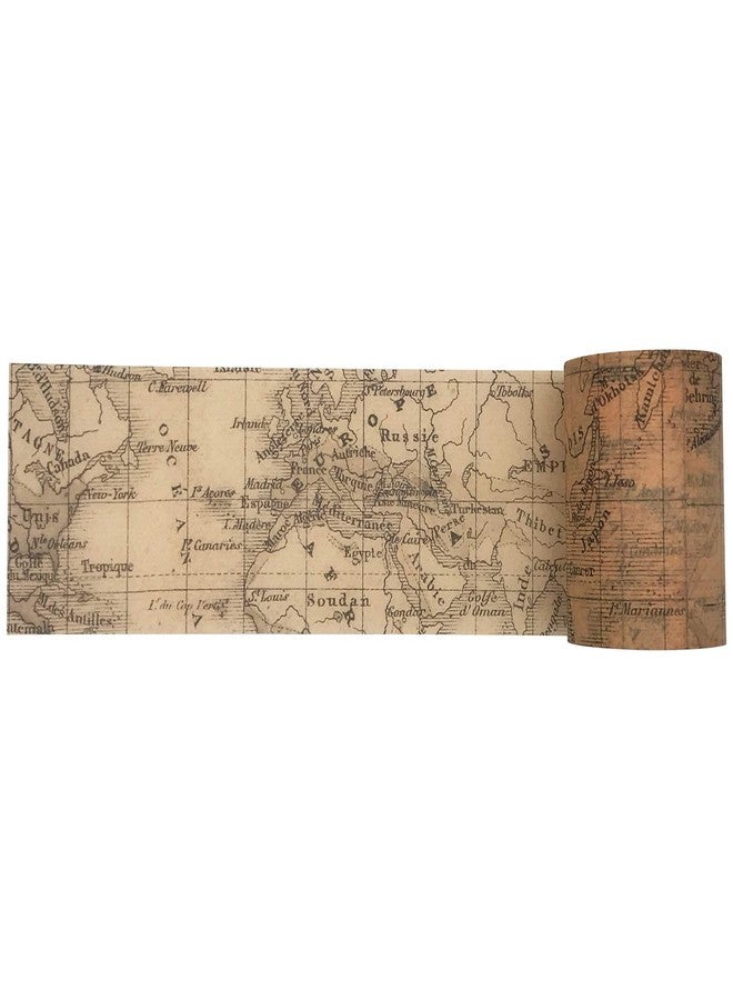 ZMLSED Vintage World Travel Map Washi Masking Tape Set, 60mm Wide 8 Meters Japanese Decorative Writable Tape for DIY Crafts Arts Scrapbooking Bullet Journal Planners - Image 5