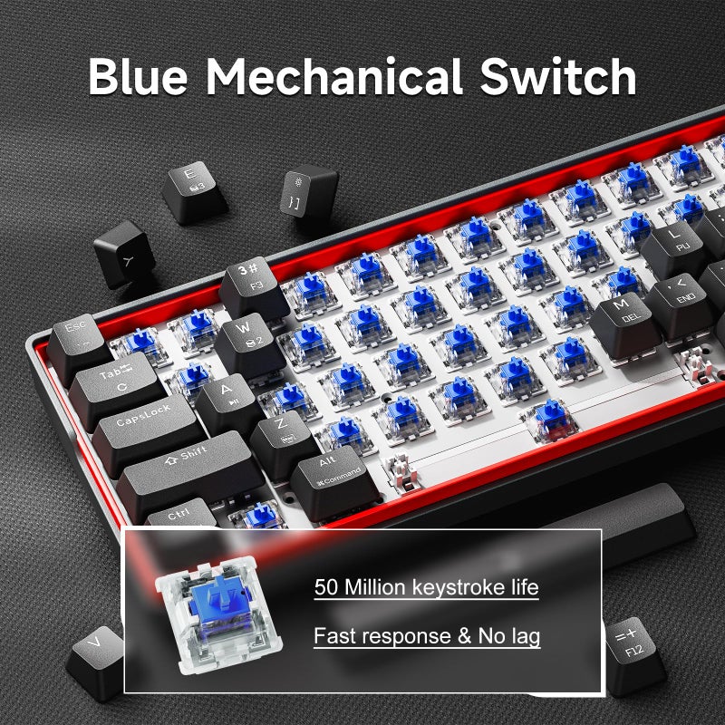 KEMOVE K61SE Gaming Mechanical Keyboard, 60 Percent Wired RGB Backlit N-Key Rollover Compact Mini 61 Keys Keyboard for PC Laptop, Blue Switch - Image 3