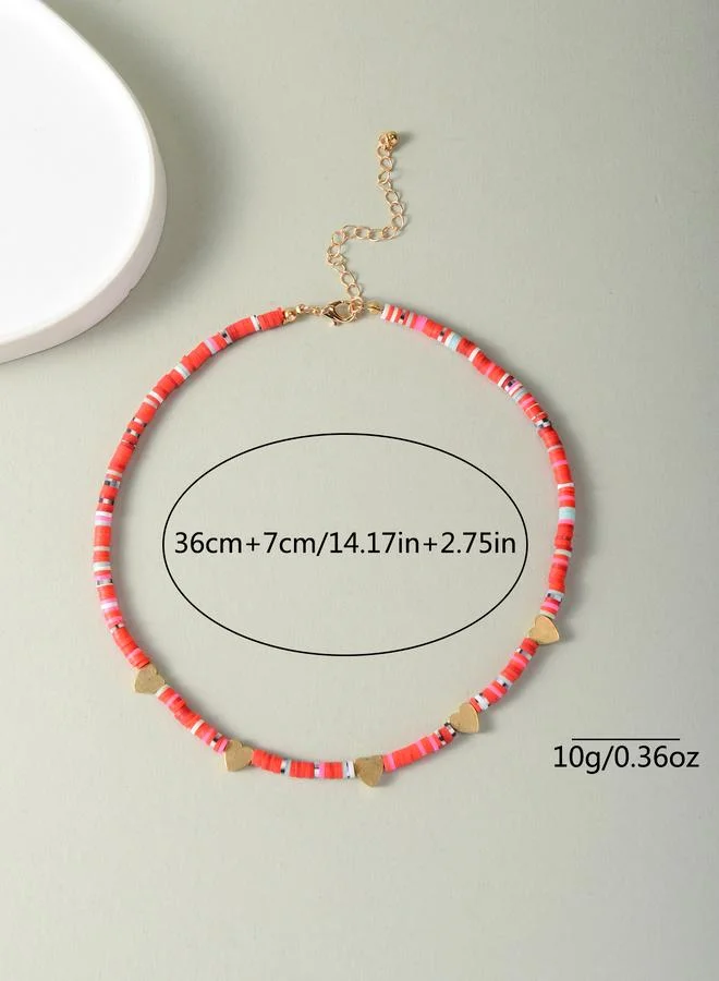 Take Two  Heart-Shaped Polymer Clay Beaded Necklace for Women | Best Price UAE