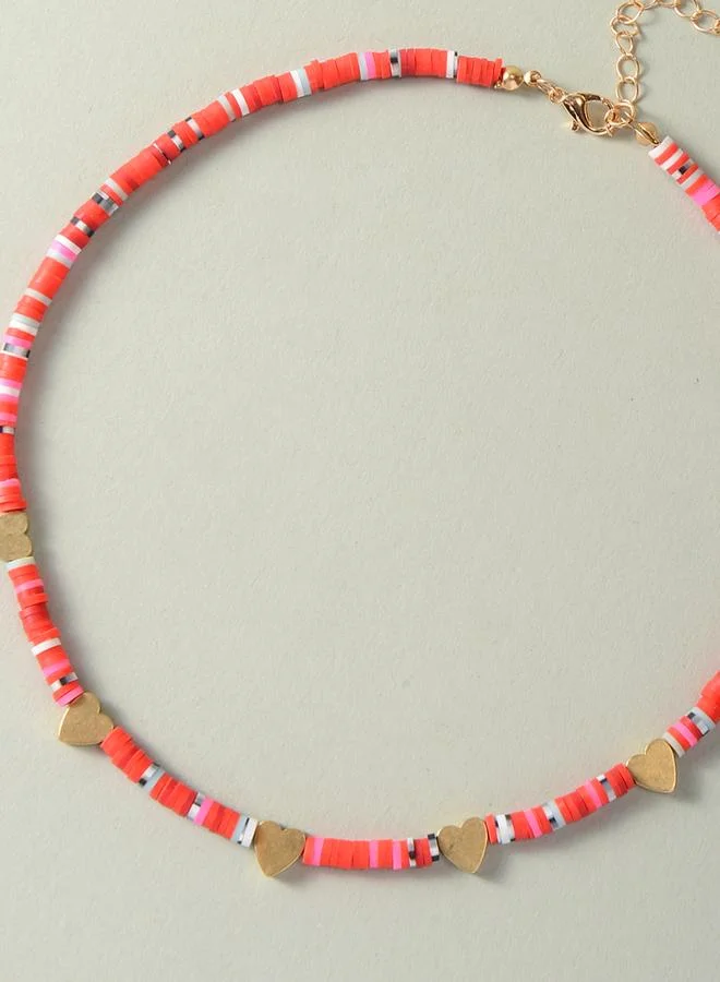 Take Two  Heart-Shaped Polymer Clay Beaded Necklace for Women | Best Price UAE