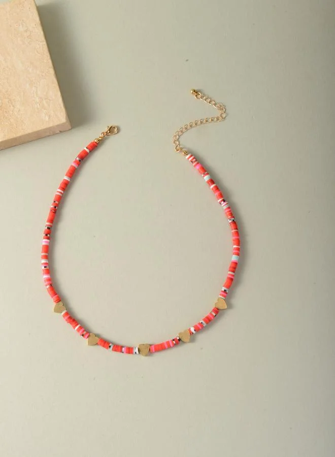 Take Two  Heart-Shaped Polymer Clay Beaded Necklace for Women | Best Price UAE