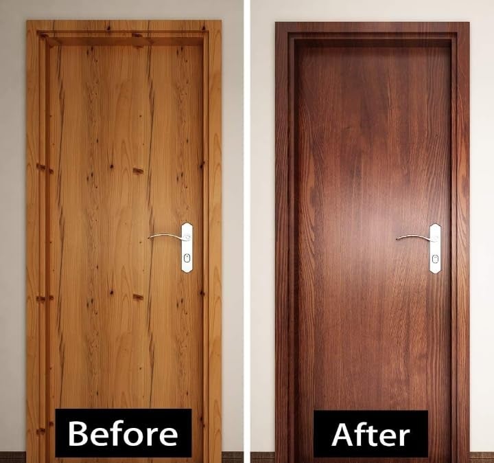 HAPPYMATES Wood Grain Vinyl Solid Wallpaper Stickers Home Self Adhesive Wallpaper Waterproof Bedroom Wood Grain Contact Paper Wall Stickers (24 X 48 Inch, Deep Brown Wood) - Image 4