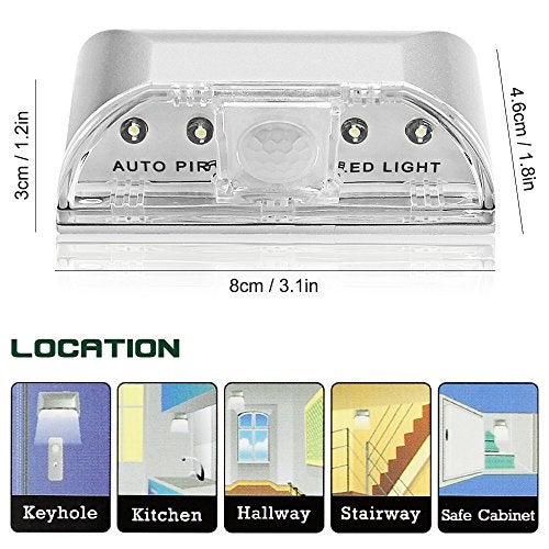 SENHAI 2 Pack Keyhole Light, Infrared IR Wireless Door Lock Lamp, Auto Sensor Motion Detector, 4 LED Bulbs - Image 4