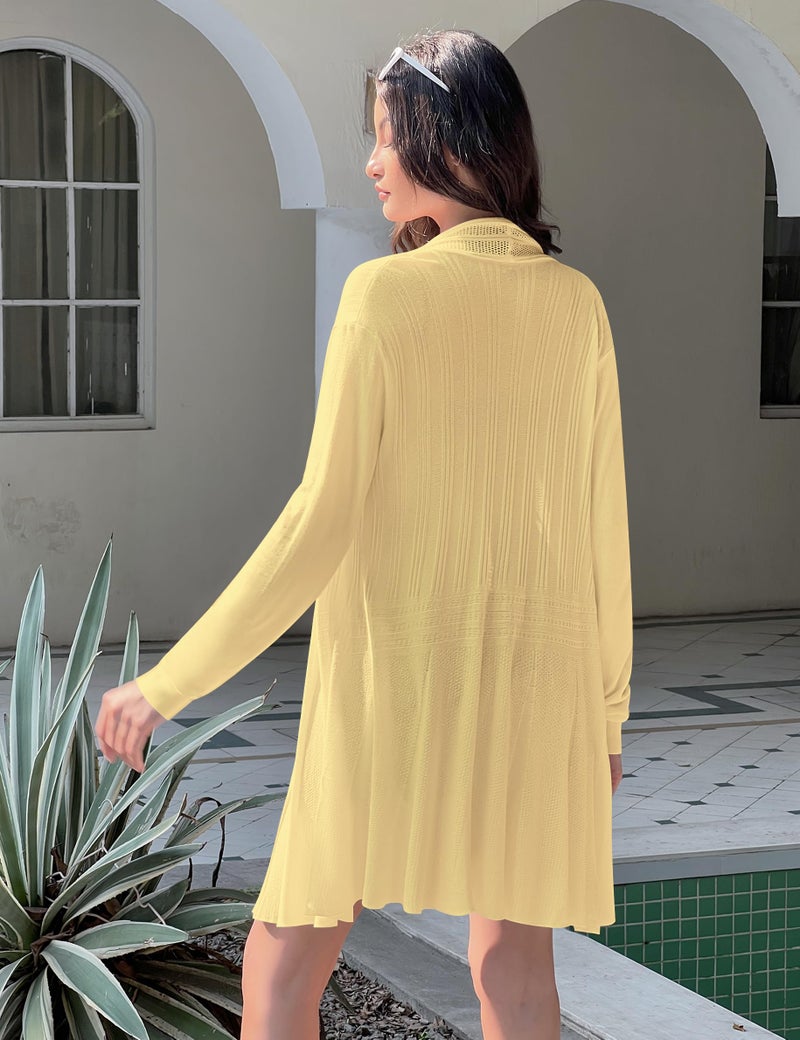 iClosam Womens Drapped Cardigans Casual Long Sleeve Open Front Cardigan Sweater (#1 Apricot, Small) - Image 5