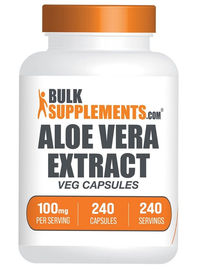 BulkSupplements.com Aloe Vera Capsules - Aloe Vera Extract, Aloe Vera Supplement - Herbal Supplement, Gluten Free, 1 Capsule per Serving, 240 Veg Capsules (Pack of 1) - Image 1