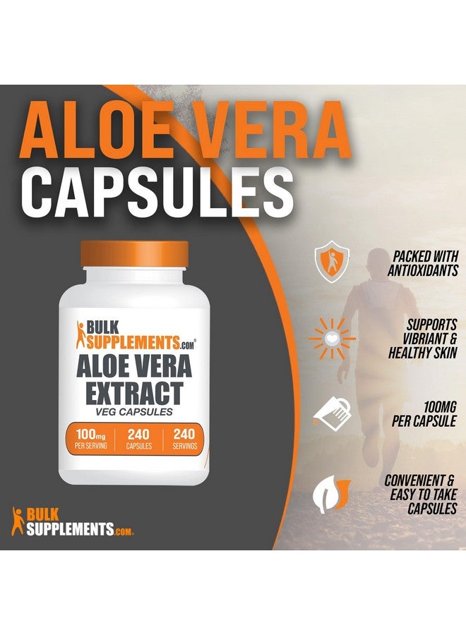 BulkSupplements.com Aloe Vera Capsules - Aloe Vera Extract, Aloe Vera Supplement - Herbal Supplement, Gluten Free, 1 Capsule per Serving, 240 Veg Capsules (Pack of 1) - Image 3