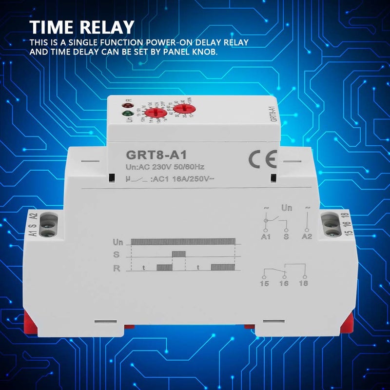 GRT8 A1 Mini ريل تأخير زمني للتركيب على سكة DIN بجهد 220 فولت تيار متردد - Image 5