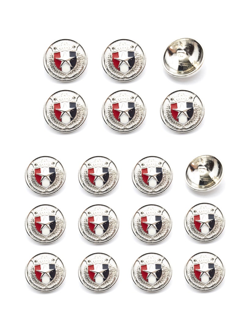 18 pcs Metal Button Set for Men Women Blazer, Coat, Uniform, Shirt, Suit and Jacket (16mm 12 Pcs and 20mm 6 Pcs) - Image 2