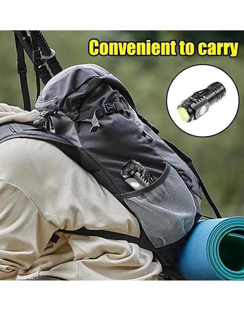 Generic Three Eyed Flashlight, Lightweight Rechargeable LED Torch, Ultra Bright Portable Waterproof Outdoor Flashlight, Multi Functional Long Range Torch Light, (1pc, Black)  - Image 2