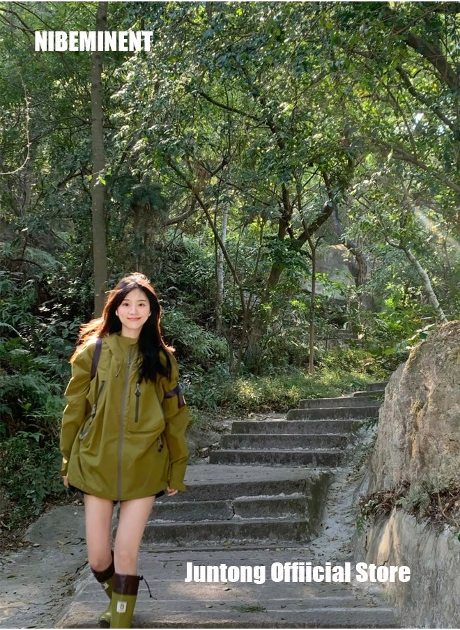 NIBEMINENT - Women's Hooded Sports Jacket Retro Green - Image 1