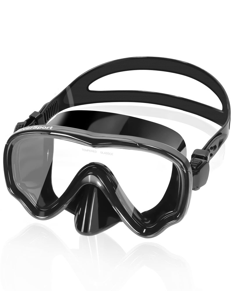 EverSport Swim Goggles Adult with Nose Cover for Women Men No Leak, Clear Wide View Diving Scuba Mask Open Water Pool Swimming Goggles Silicone Shower Goggles Youth Nose Goggles - Image 1