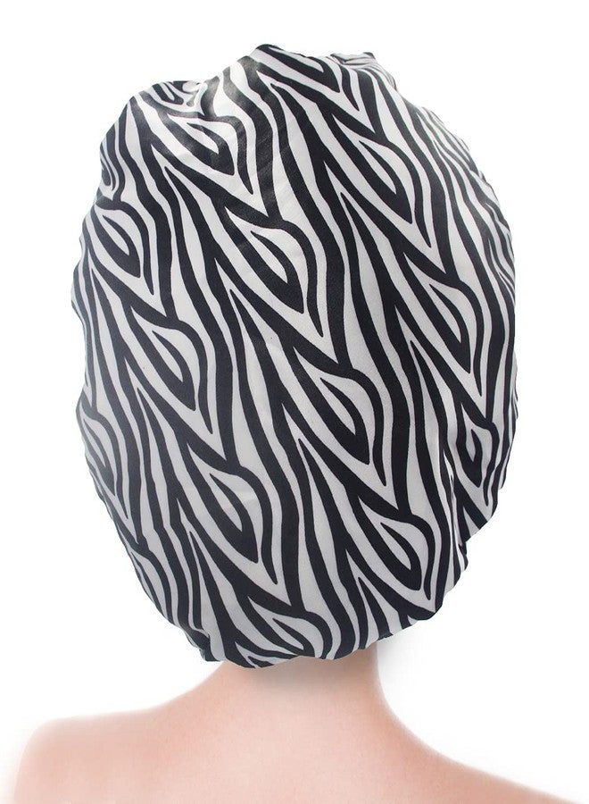 Bleu Bath (2 Pack) Sexy Lovely Fashion Style Hair Cap Extra Large Double Layer Lined Waterproof Durable Eco-Friendly Shower Cap with Tight Elastic-Fashionista Collection Bath Cap (Sexy Style) - Image 5