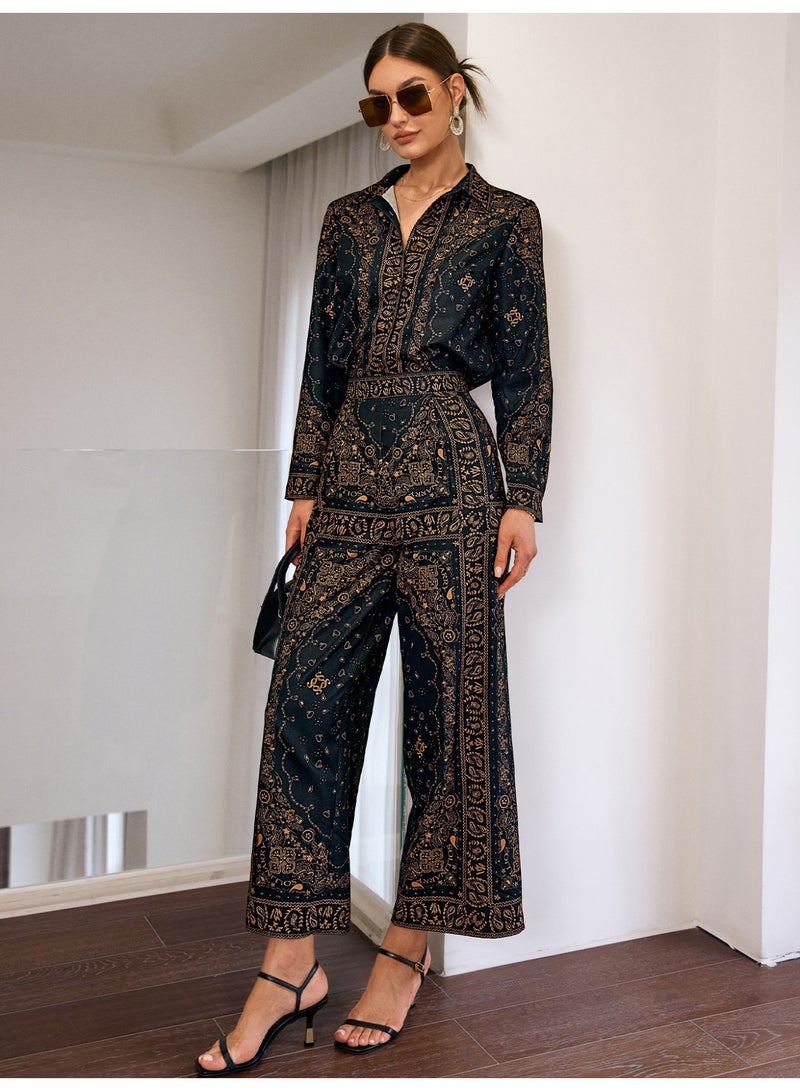 سيمبلي مجموعة ملابس قطعتين للمرأة - مطابقة أعلى وسراويل لمظهر أنيق - Image 1