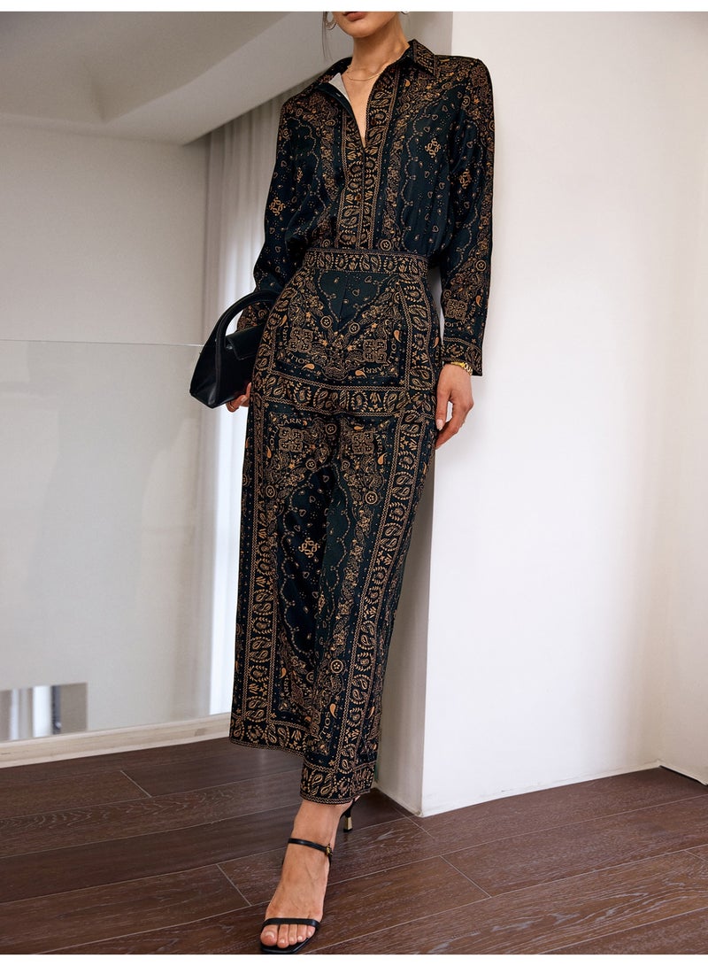 سيمبلي مجموعة ملابس قطعتين للمرأة - مطابقة أعلى وسراويل لمظهر أنيق - Image 3