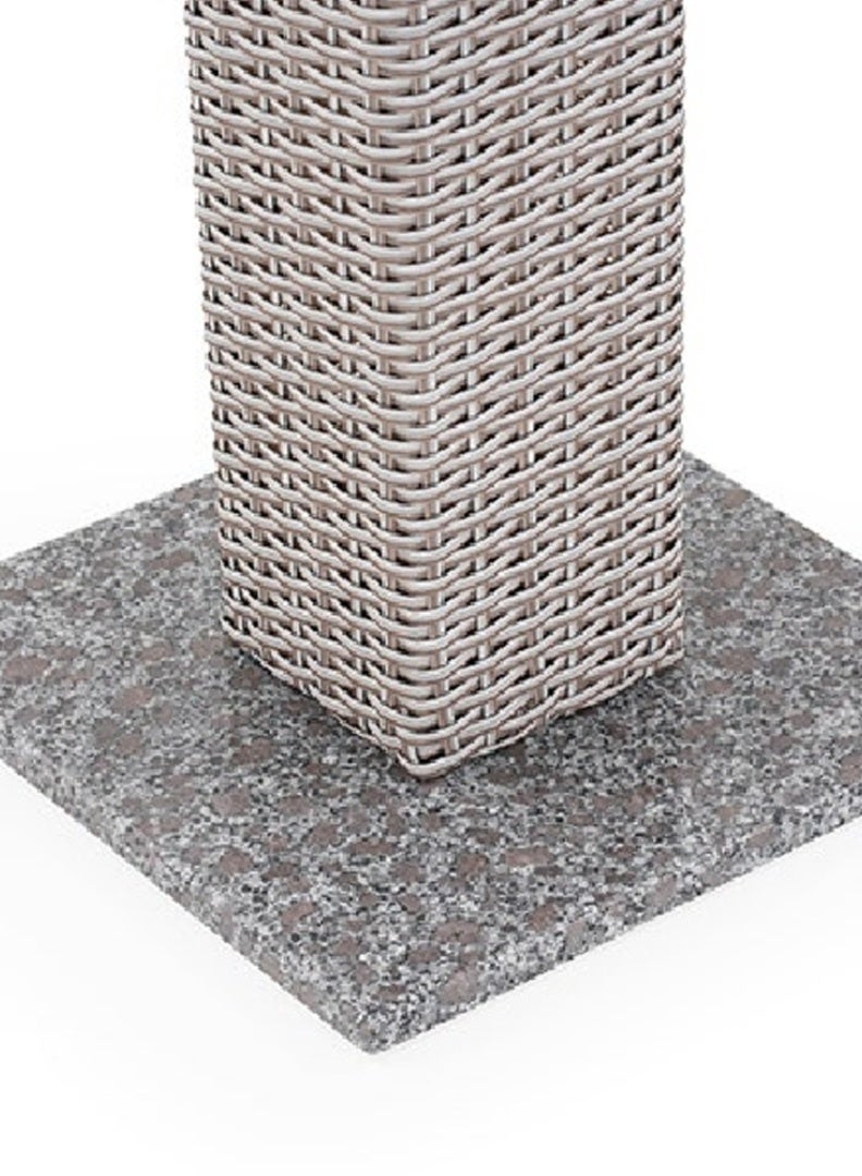 ROYALOAK Sepang Malaysian Wicker Outdoor Table | Elegant Fiber Rattan & Aluminum Frame | Wooden Texture Top with Marble Base | Stylish & Durable Outdoor Table | Exclusive Malaysian Collection - Image 3