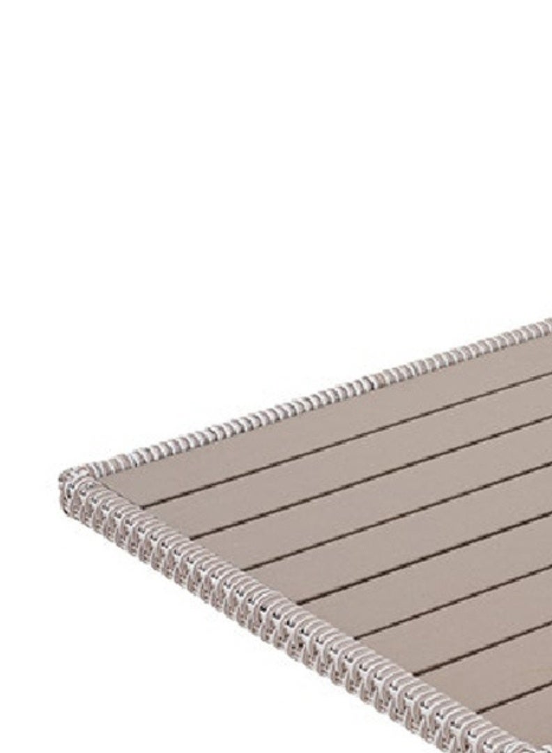 ROYALOAK Sepang Malaysian Wicker Outdoor Table | Elegant Fiber Rattan & Aluminum Frame | Wooden Texture Top with Marble Base | Stylish & Durable Outdoor Table | Exclusive Malaysian Collection - Image 5