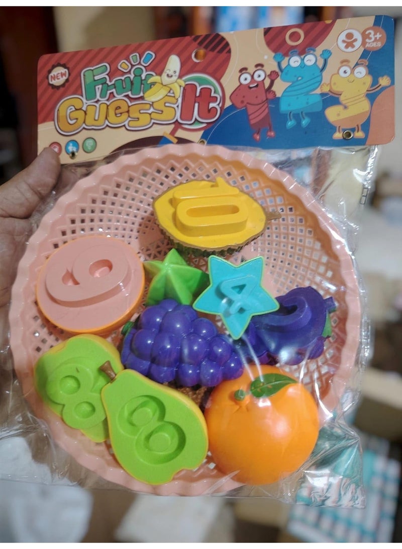 vGRASSP Fruits and Numbers Matching Educational Toy with Storage Basket – Montessori Learning Game for Kids – Number Recognition, Counting, Color & Fruit Identification – Preschool Educational Sorting & Matching Toy – Hand Eye Coordination & Fine Motor Skills Development – 22 x 22 x 4 cm - Image 3