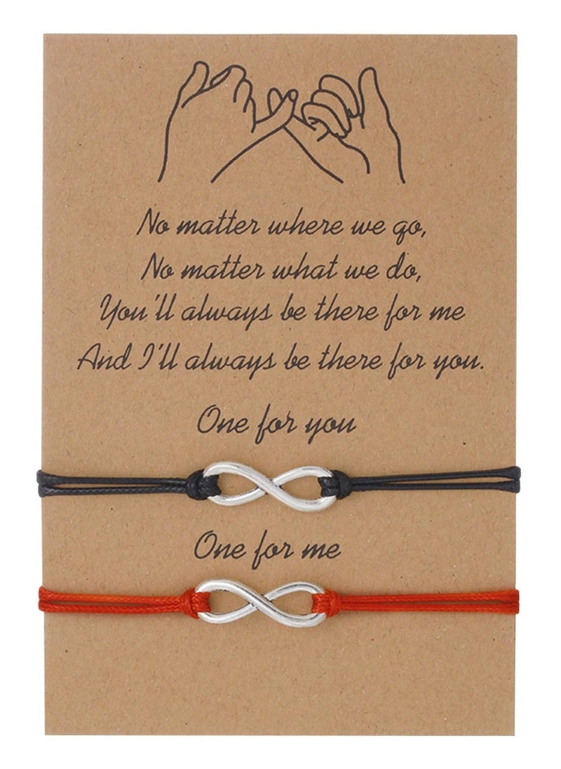 Rope Bracelets Promise Woven Adjustable Good Luck Bracelet for Best Friends Boyfriends and Girlfriends Women Mother Mens Teen Wife Anniversary Birthday  - Image 1