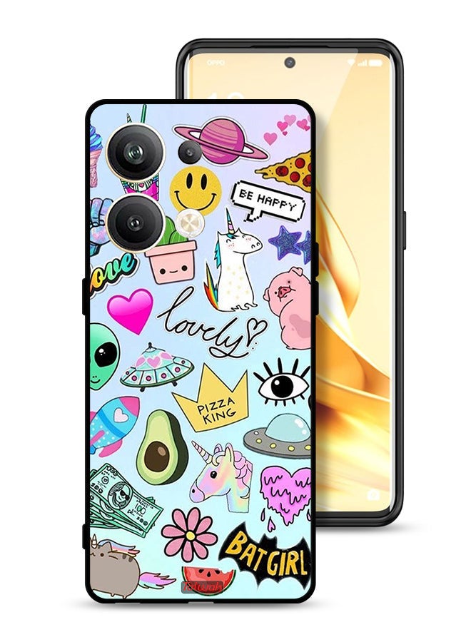 Tolwak Oppo Reno9 Pro Plus 5G Protective Case Cover Lovely Stickers - Image 1