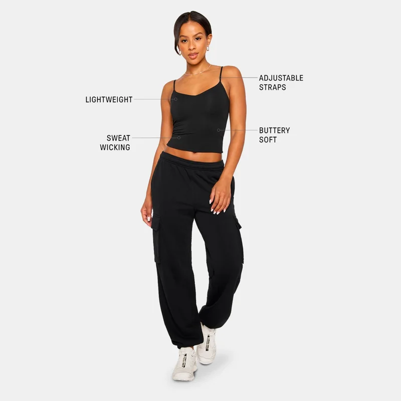 Fabletics Black Women's AirLite Strappy Tank Top for Women | Best Price UAE