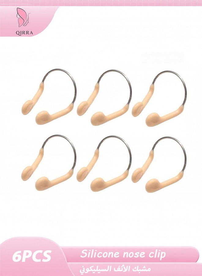 قِيرّا 6 قطع من سدادات أنف السيليكون للسباحة ، واقي أنف مقاوم للماء للتدريب للبالغين والأطفال في مسابقة السباحة - Image 1