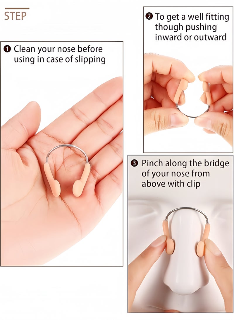 قِيرّا 6 قطع من سدادات أنف السيليكون للسباحة ، واقي أنف مقاوم للماء للتدريب للبالغين والأطفال في مسابقة السباحة - Image 4