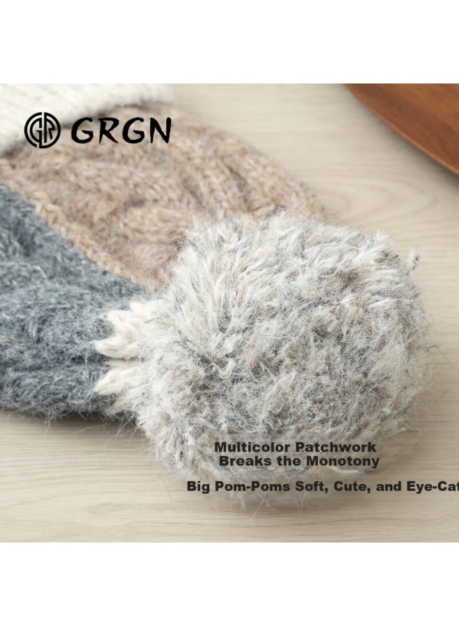 Grgn Women's Winter Warm Thick Knit Hat Ear Protection Beanie Maternity Cold-resistant Cap - Image 2
