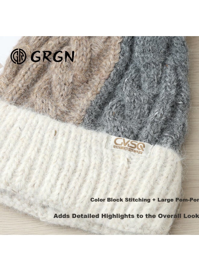 Grgn Women's Winter Warm Thick Knit Hat Ear Protection Beanie Maternity Cold-resistant Cap - Image 1
