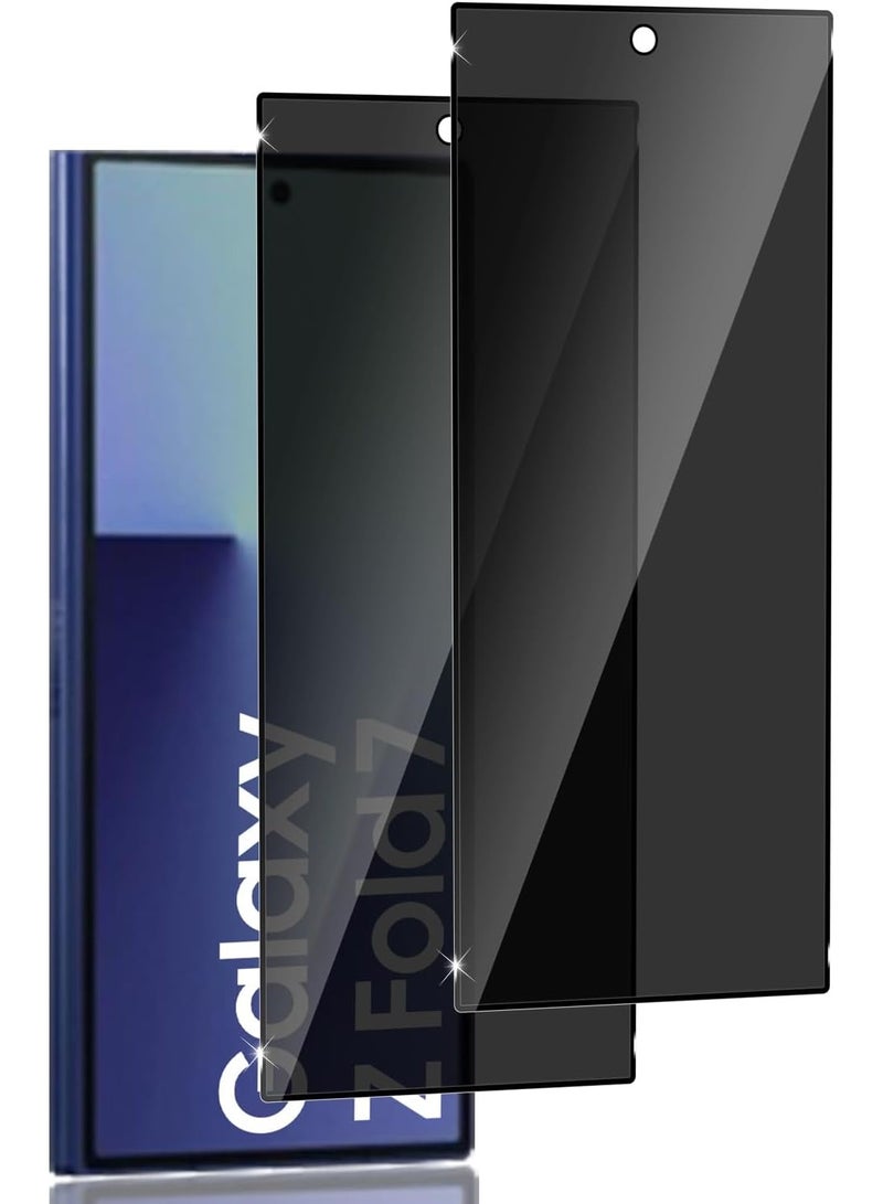 عبوة من قطعتين من زجاج الشاشة لهاتف Samsung Galaxy Z Fold 7، واقي شاشة أمامي للخصوصية، مضاد للتجسس، زجاج مقسّى مقاوم للخدش بصلابة 9H لهاتف Samsung Galaxy Z Fold 7 - Image 1