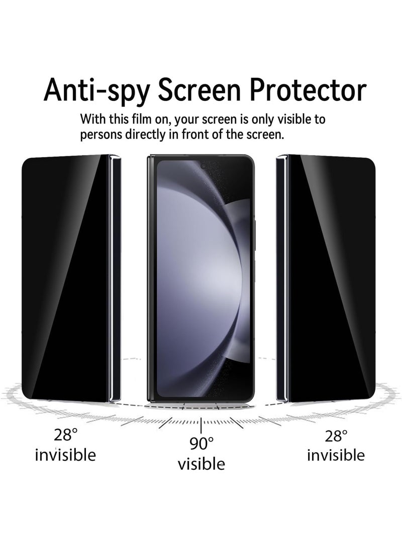 عبوة من قطعتين من زجاج الشاشة لهاتف Samsung Galaxy Z Fold 7، واقي شاشة أمامي للخصوصية، مضاد للتجسس، زجاج مقسّى مقاوم للخدش بصلابة 9H لهاتف Samsung Galaxy Z Fold 7 - Image 2