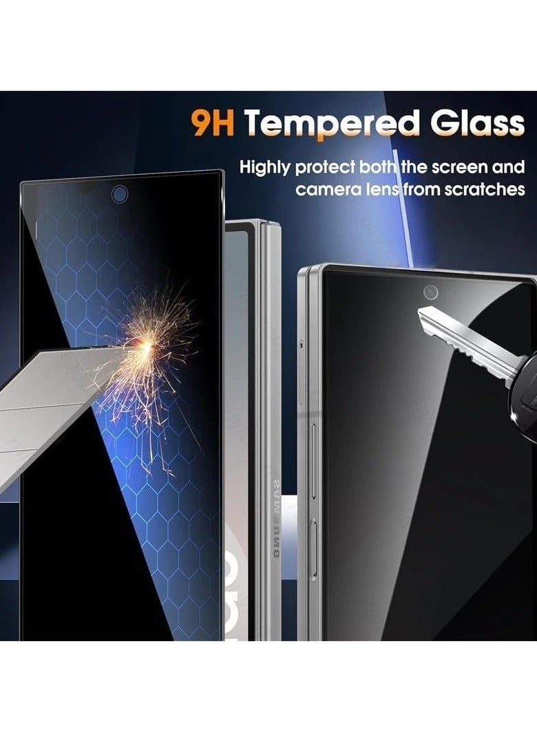 عبوة من قطعتين من زجاج الشاشة لهاتف Samsung Galaxy Z Fold 7، واقي شاشة أمامي للخصوصية، مضاد للتجسس، زجاج مقسّى مقاوم للخدش بصلابة 9H لهاتف Samsung Galaxy Z Fold 7 - Image 3