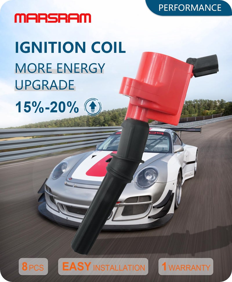 Marsram حزمة ملف الإشعال Marsram DG508 وشمعات الإشعال SP479 مزدوجة الإريديوم لسيارات فورد F150 F250 F350 لينكولن تاون ميركوري 1998-2011 4.6L 5.4L V8 - Image 3