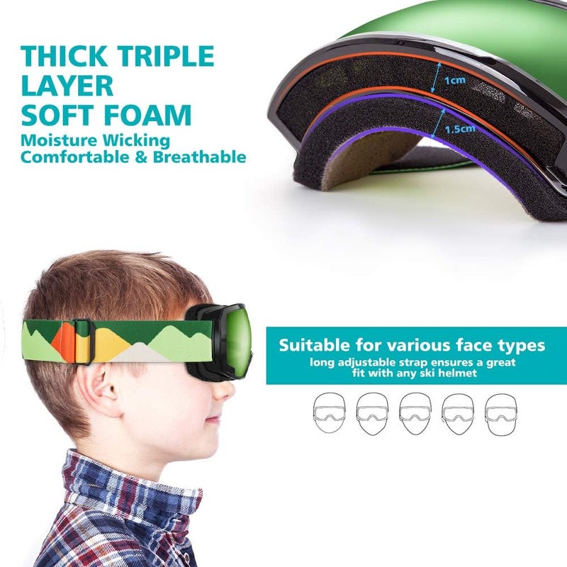 OutdoorMaster Kids Ski Goggles, Snowboard Goggles - Youth Snow Goggles - Image 4
