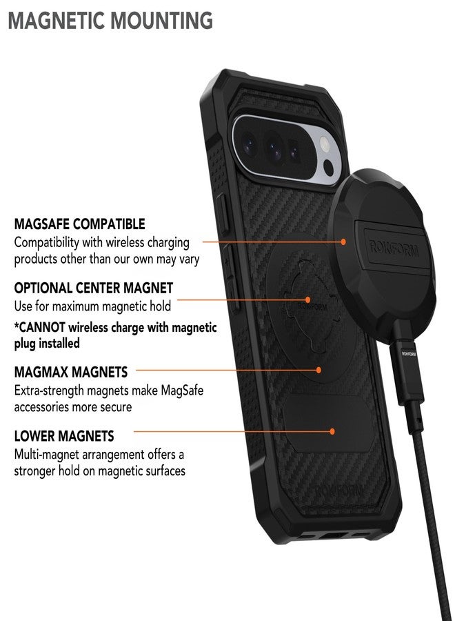 Rokform Case Compatible with Google Pixel 10 Pro XL, Rugged Series, Magnetic Cover with RokLock, Drop Tested Armor (Black) - Image 3