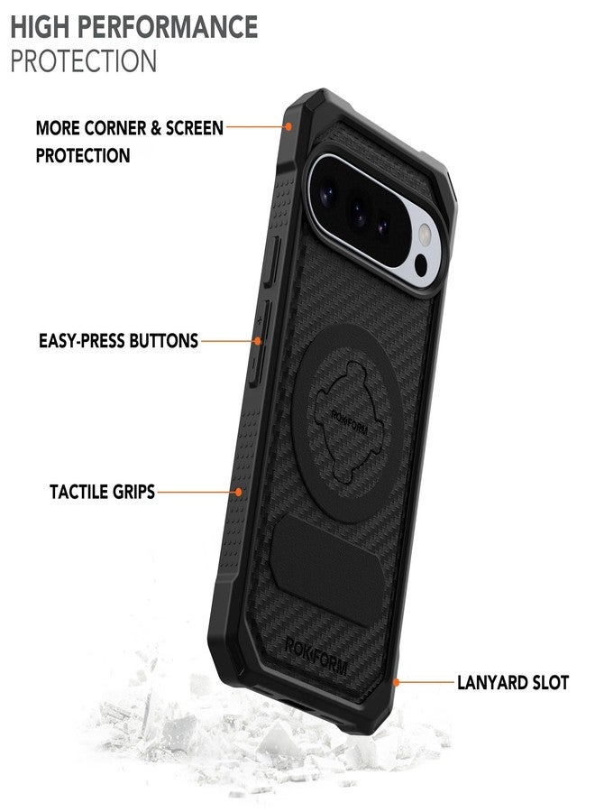Rokform Case Compatible with Google Pixel 10 Pro XL, Rugged Series, Magnetic Cover with RokLock, Drop Tested Armor (Black) - Image 2